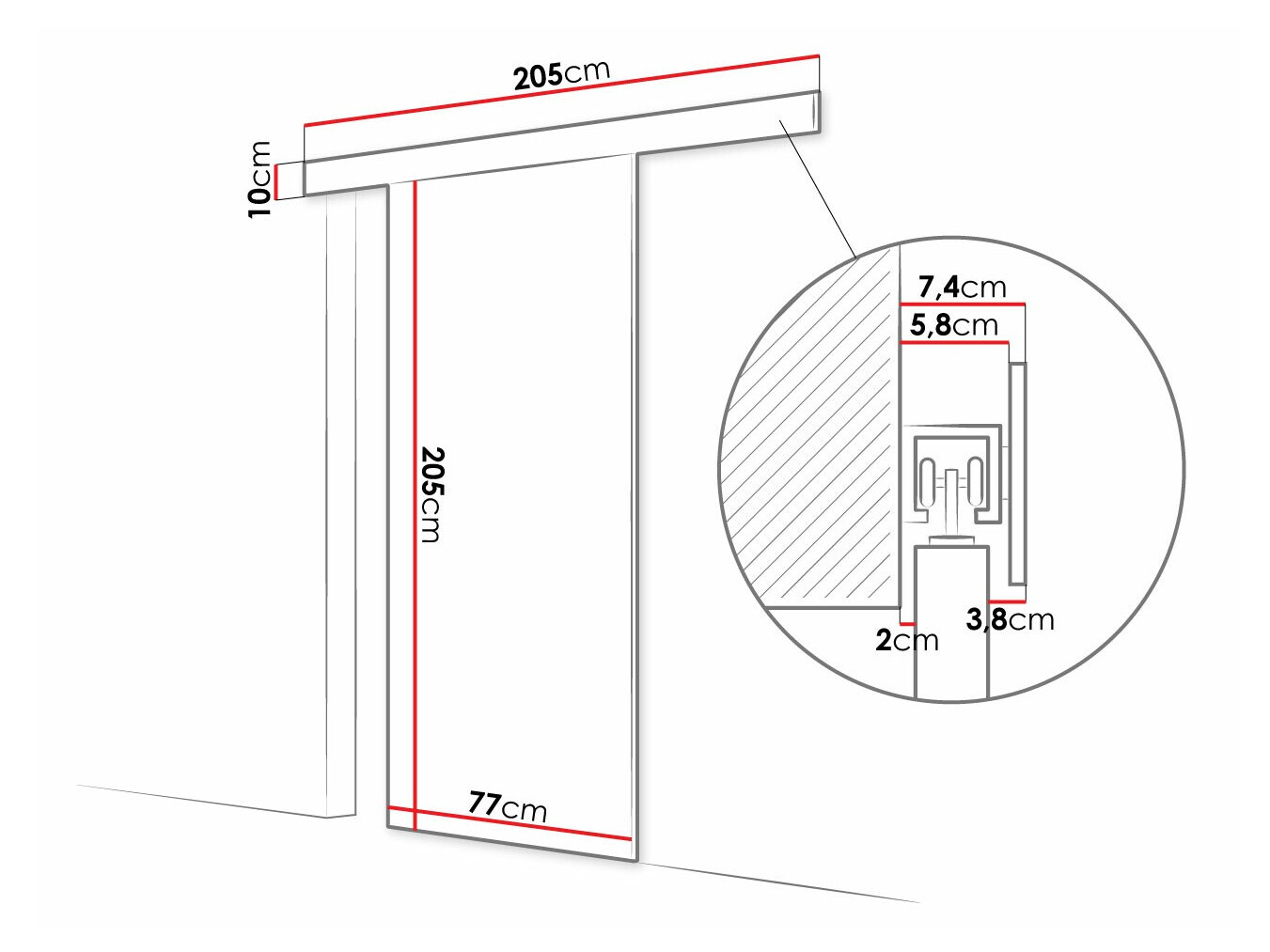 Uși glisante Closico Fundus III (Alb)