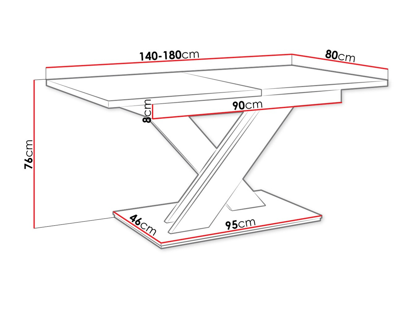 Masă Decium (Alb lucios)