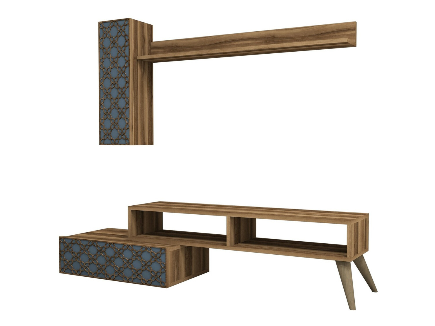 Set de living Kailua 1561 (Nuc + Albastru)