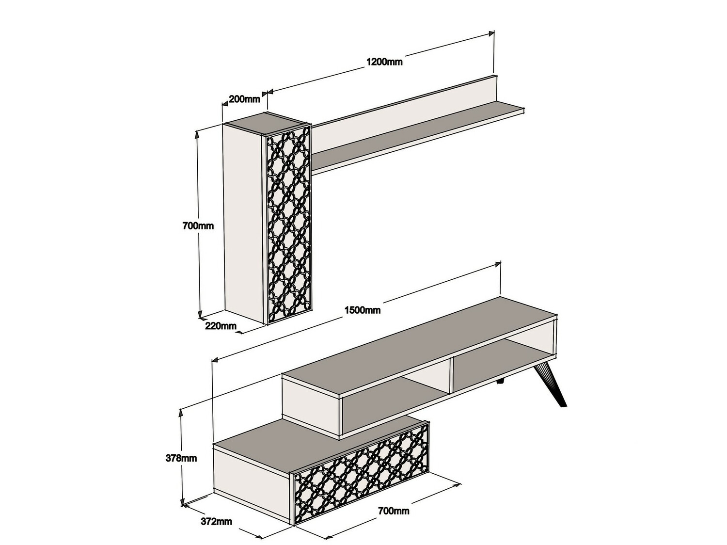 Set de living Kailua 1561 (Nuca + Alb)