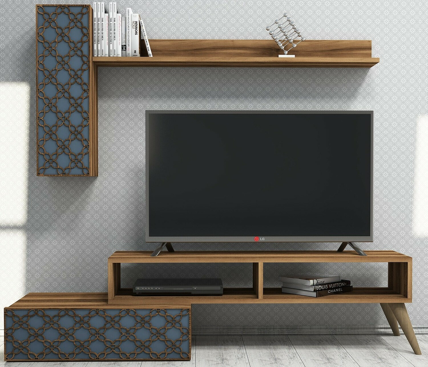 Set de living Kailua 1561 (Nuca + Albastru)