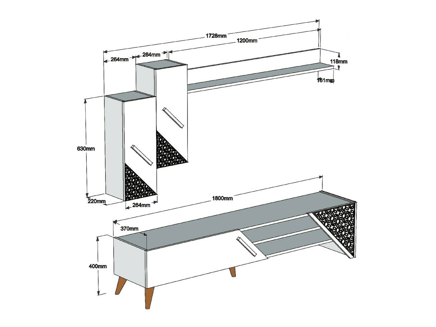 Set de living Kailua 1564 (Stejar)