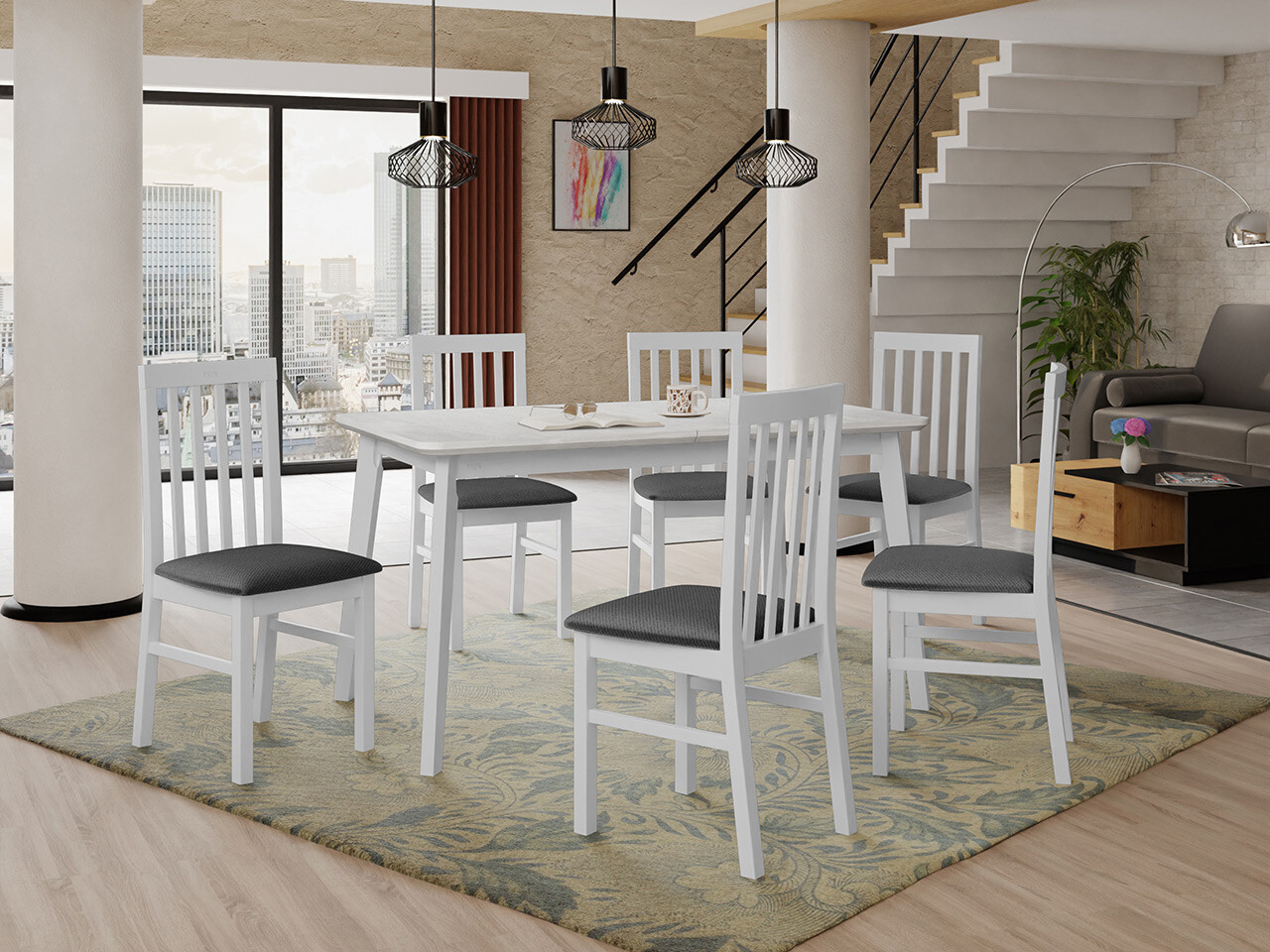 Set de mese Victorville 267 (Alb)