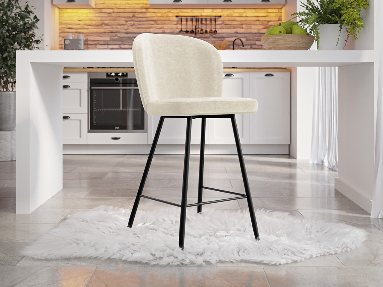 Scaun bar Jackson 101 (Negru + Magic Velvet 2250)