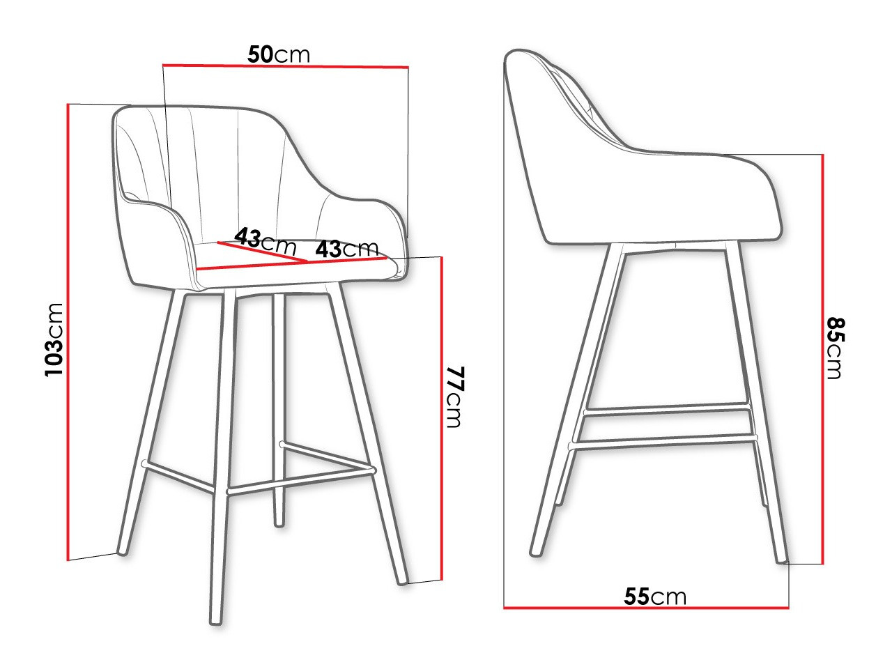 Scaun bar Jackson 102 (Magic Velvet 2209)