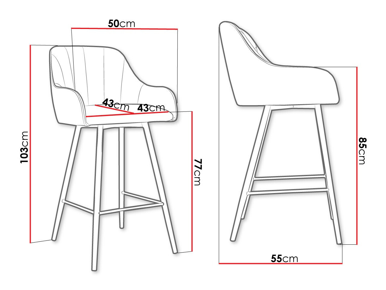 Scaun bar Jackson 102 (Magic Velvet 2250)