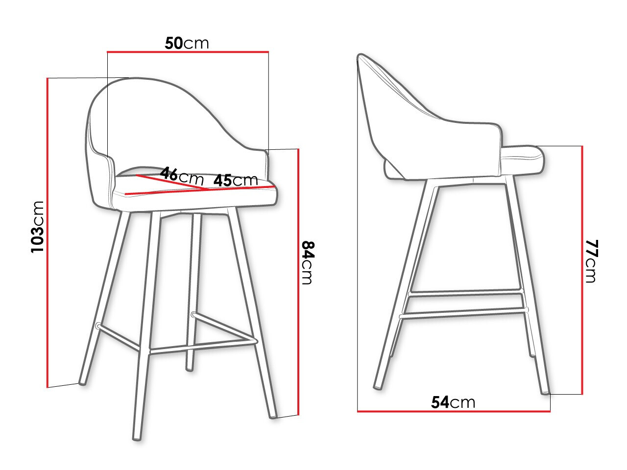 Scaun bar Jackson 103 (Magic Velvet 2258)