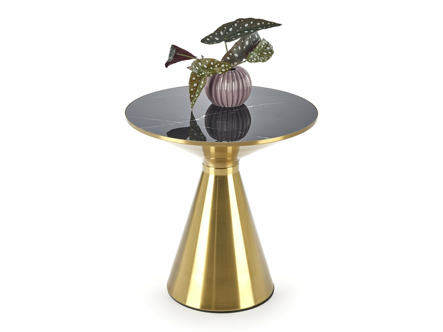 Măsuță de cafea Houston 1553 (Auriu + Marmură neagră)