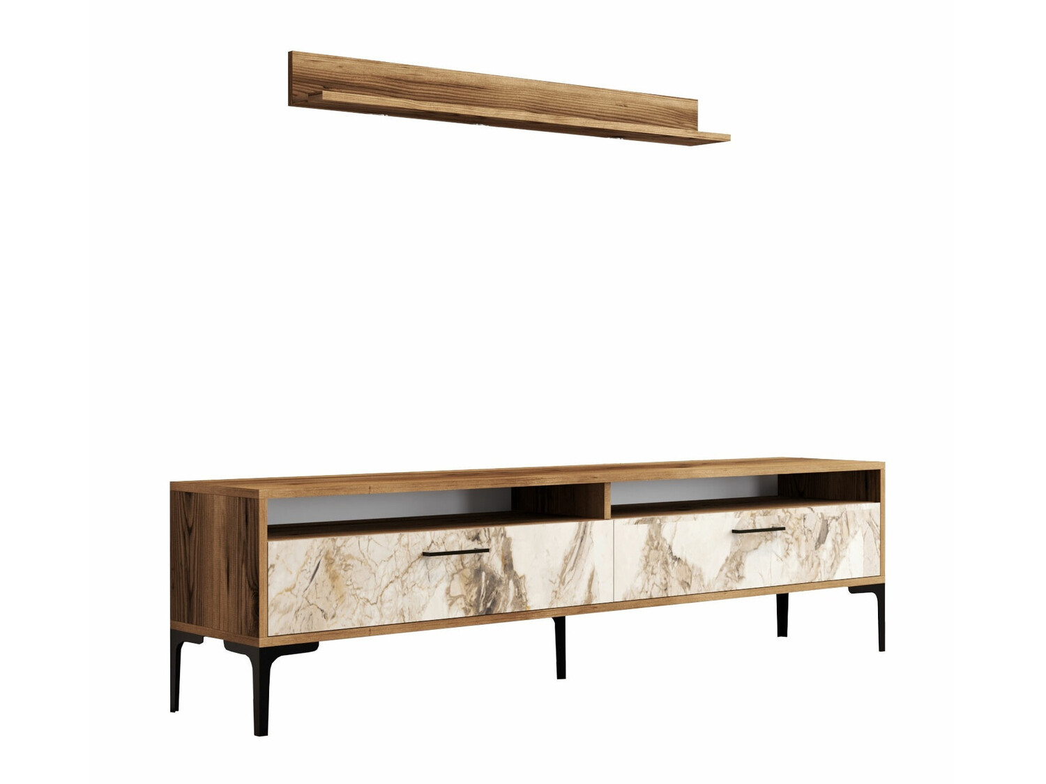 Set de living Kailua 857 (Nuc + Marmură albă)