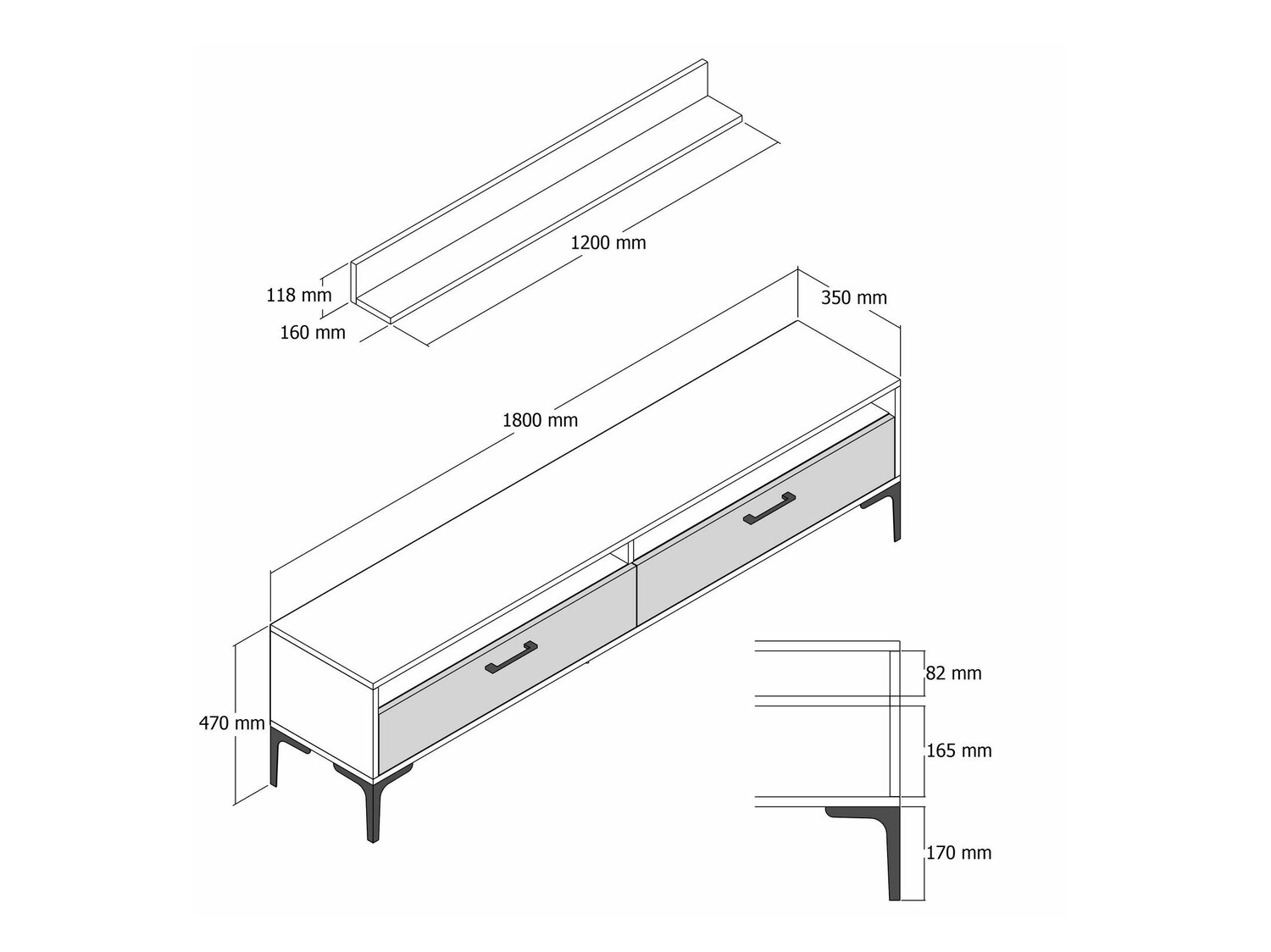 Set de living Kailua 857 (Nuc + Marmură albă)