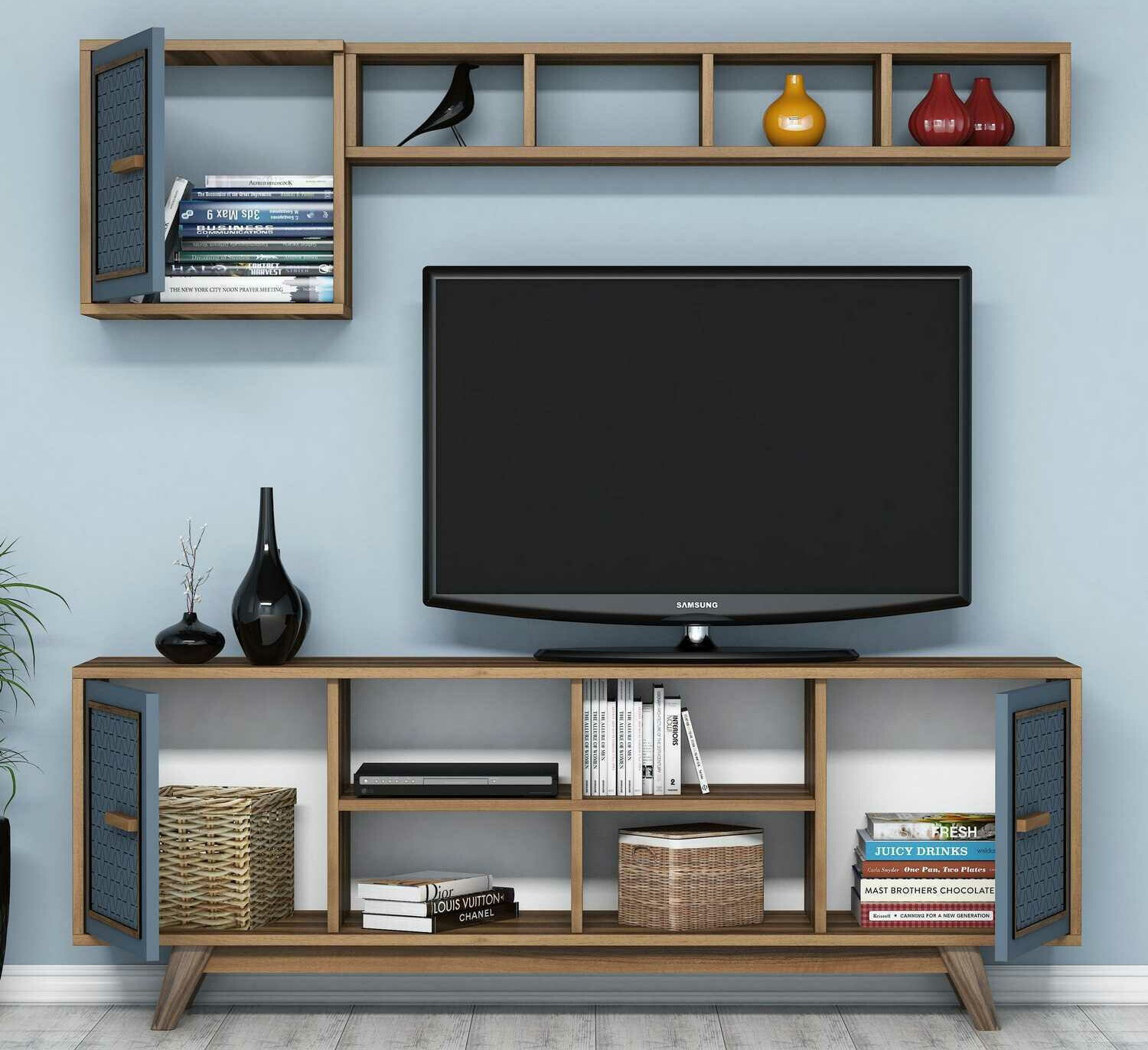 Set de living Kailua 1590 (Nuc + Albastru)