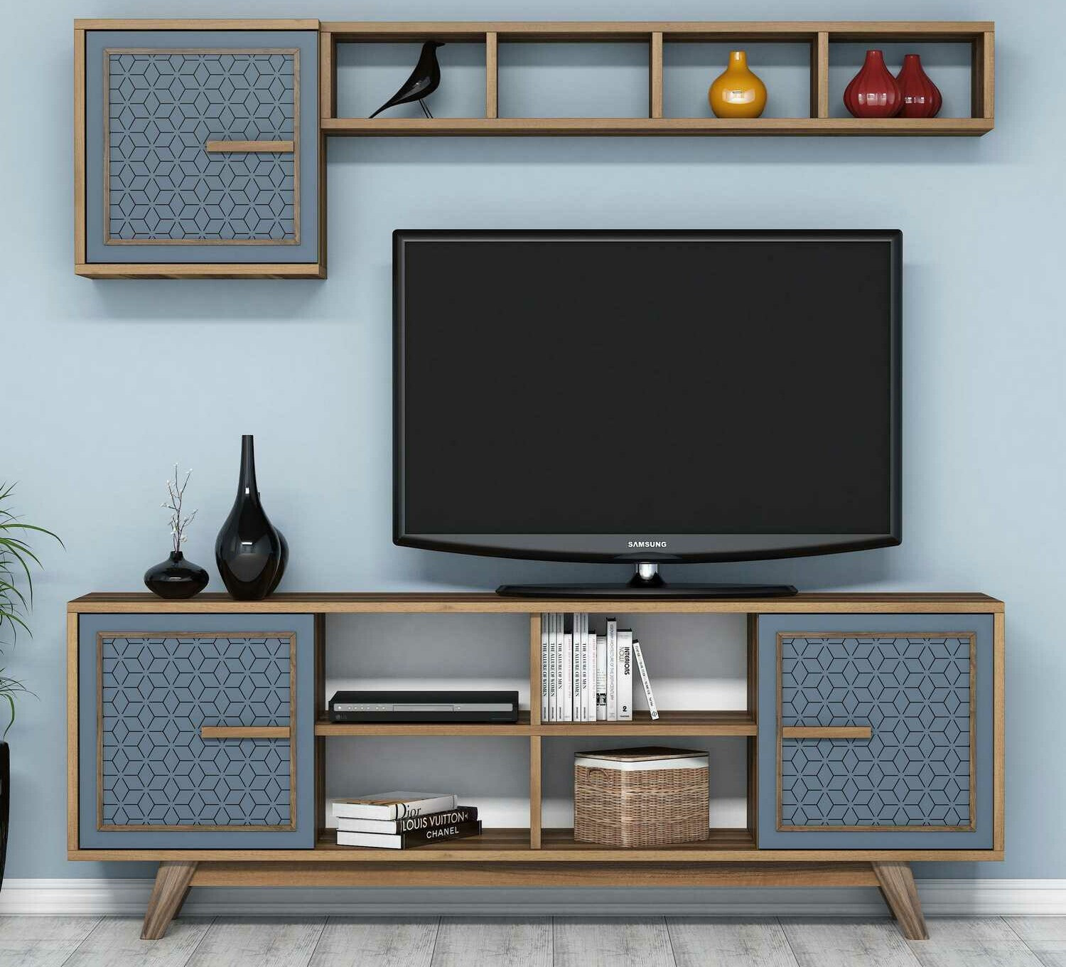 Set de living Kailua 1590 (Nuc + Albastru)