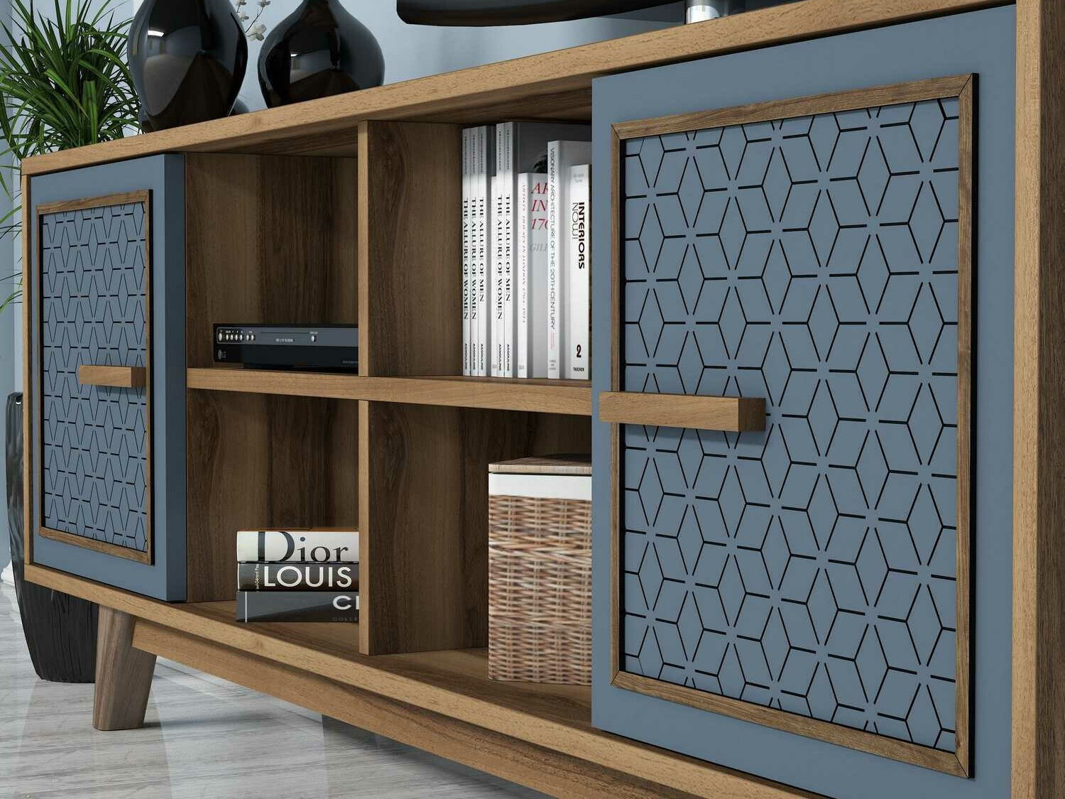 Set de living Kailua 1590 (Nuc + Albastru)