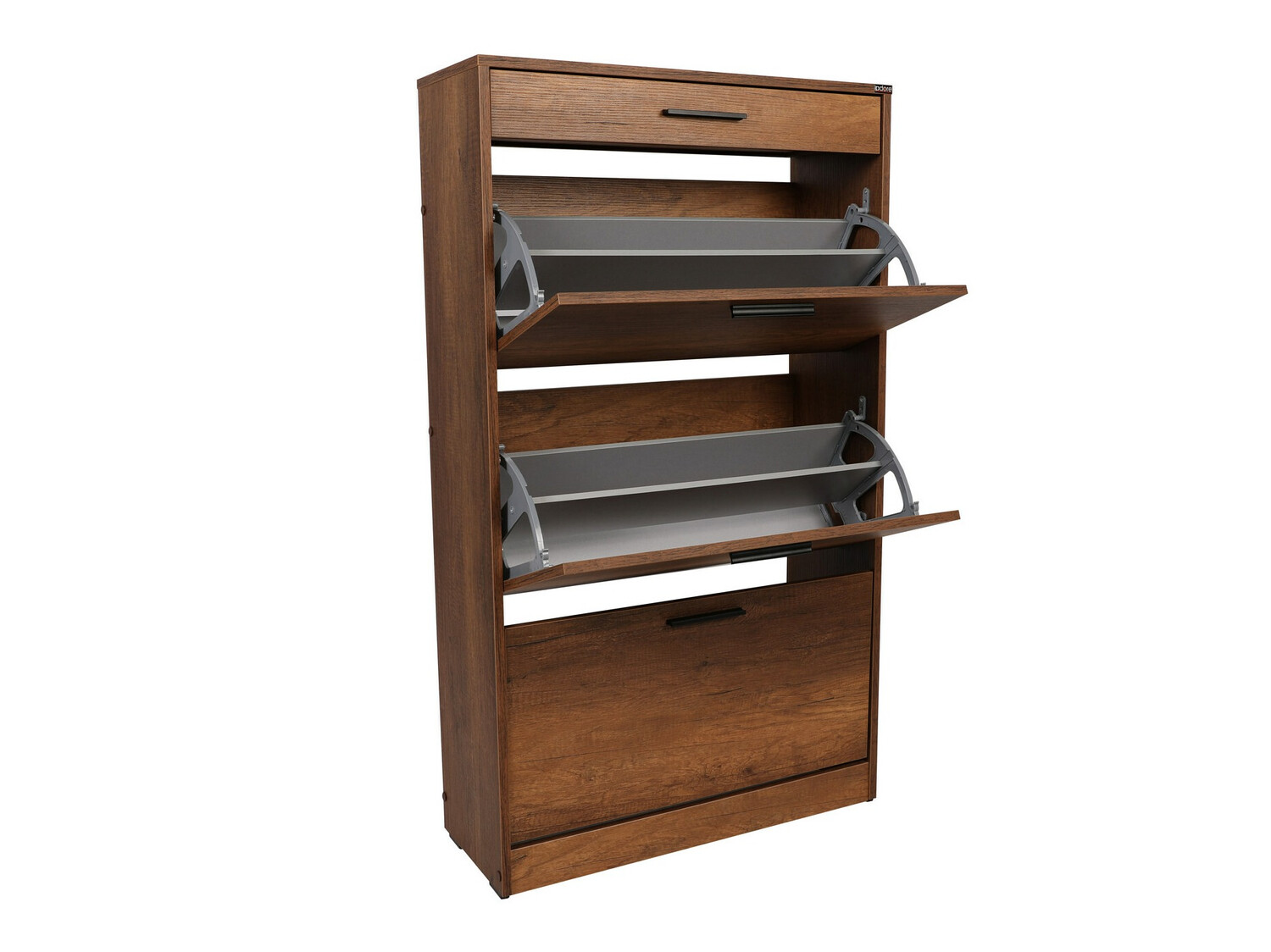 Dulap pentru pantofi Kailua 1033 (Negru + Nuc)