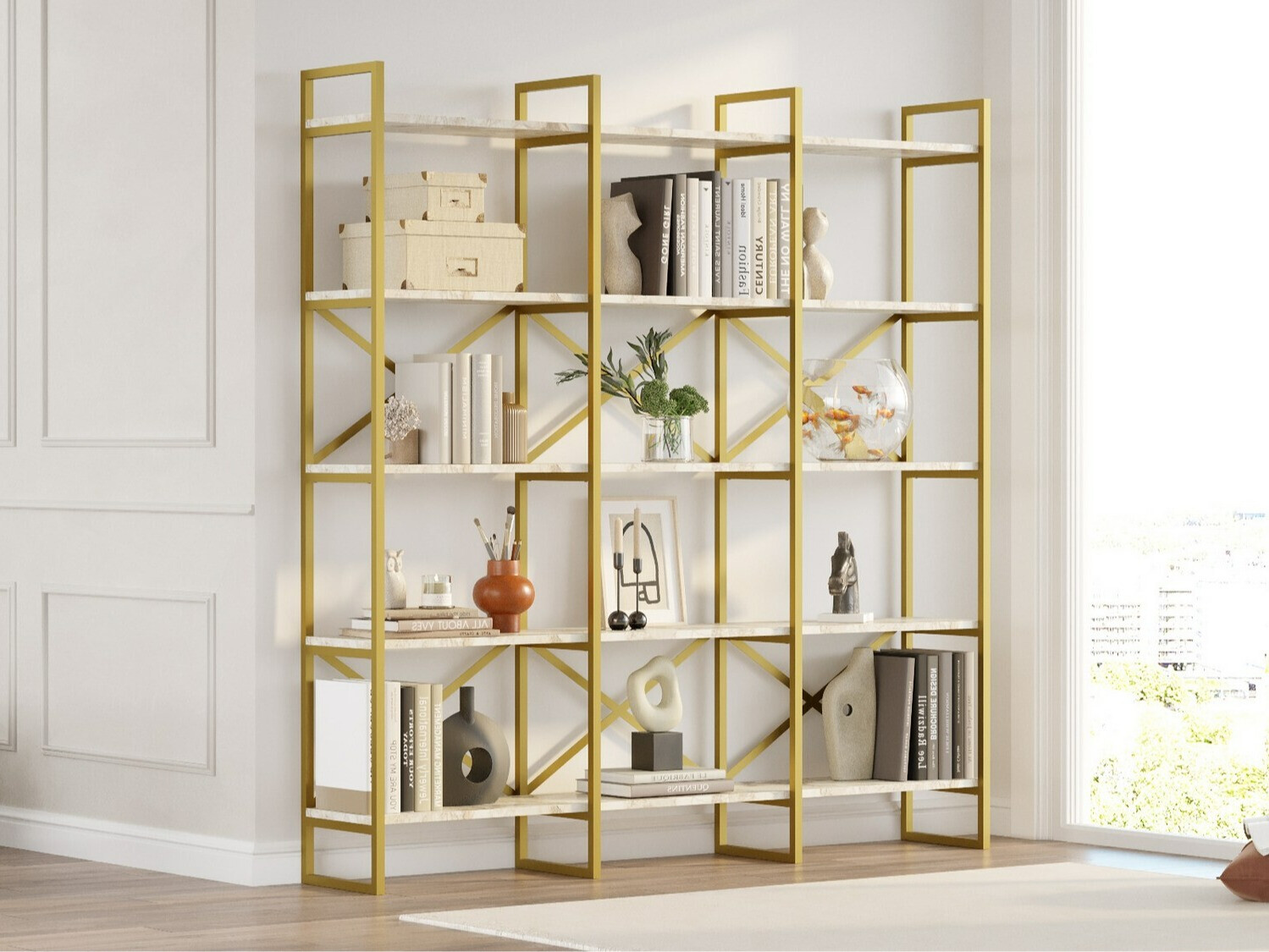 Raft Kailua 1093 (Marmură albă + Auriu)