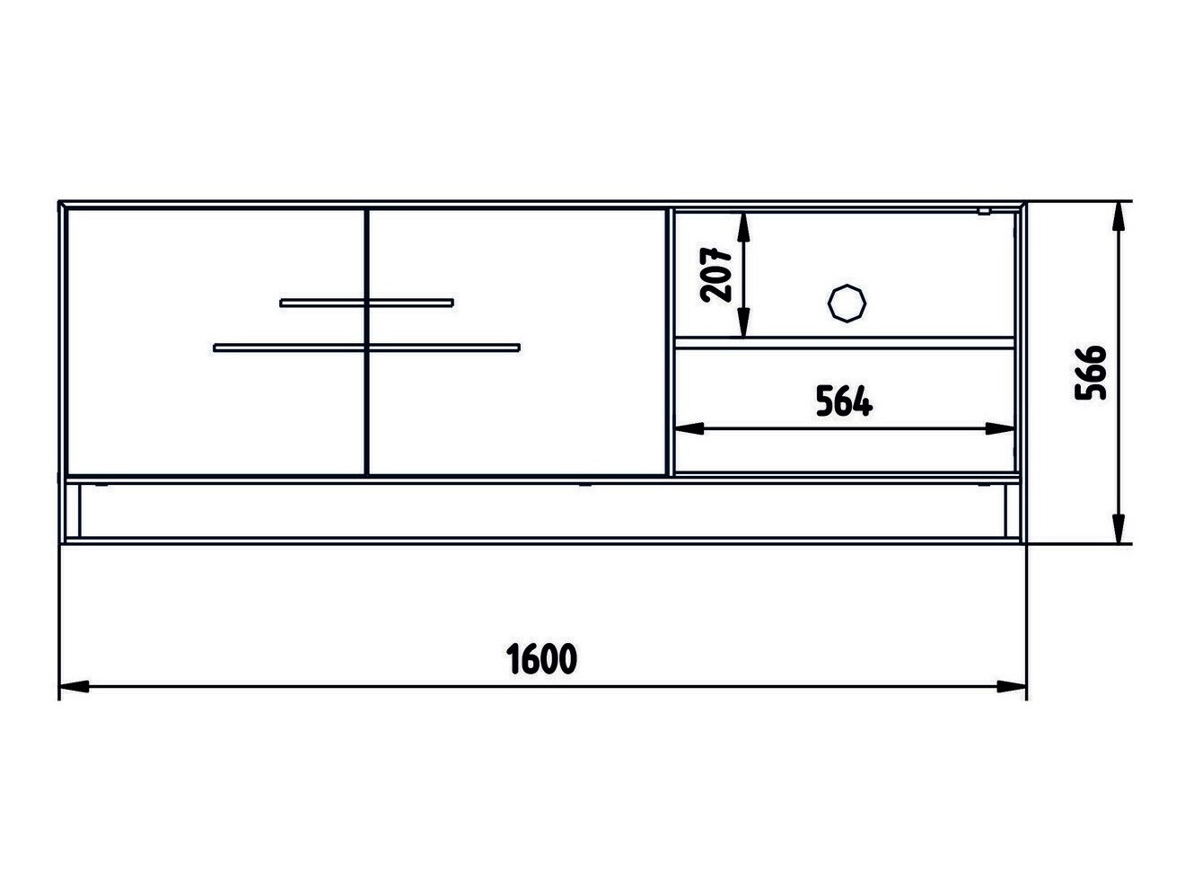 Comodă TV Kailua 1169 (Auriu + Marmură albă)