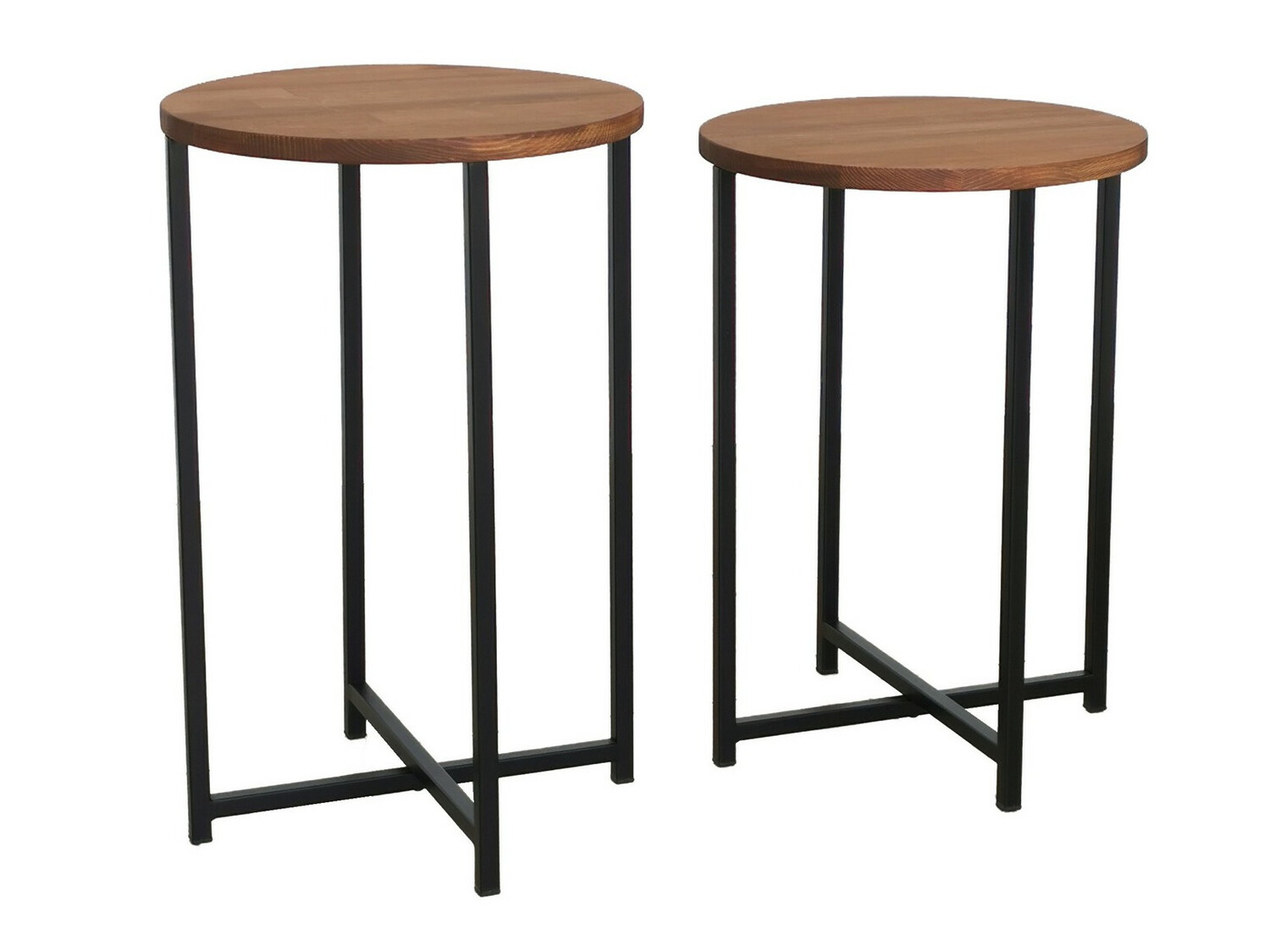 Set măsuțe laterale Kailua 1625 (Negru + Stejar)