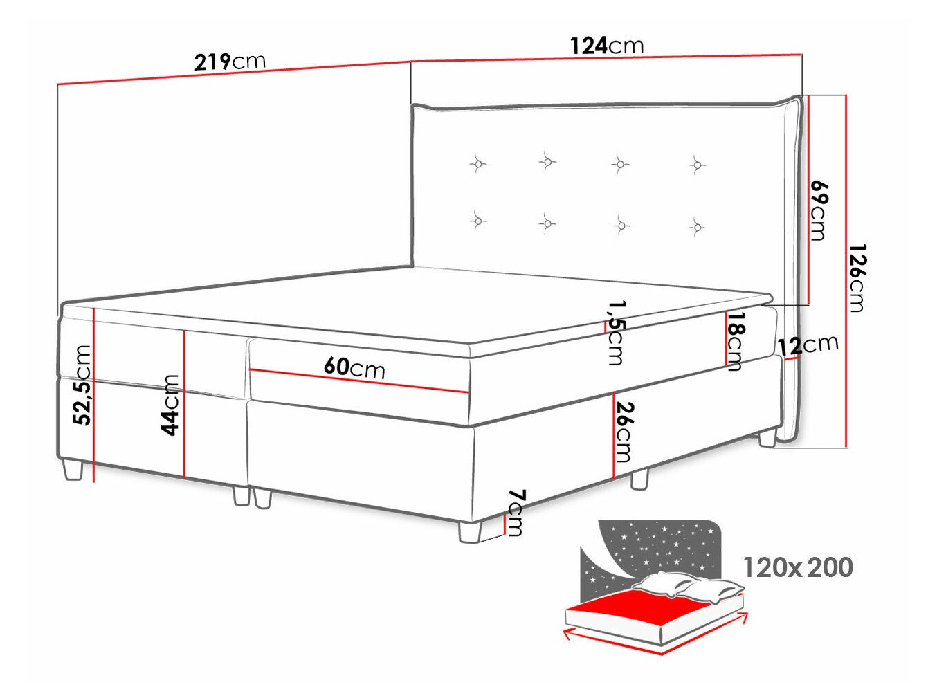 Pat boxspring Titulus (Uttario Velvet 2979)