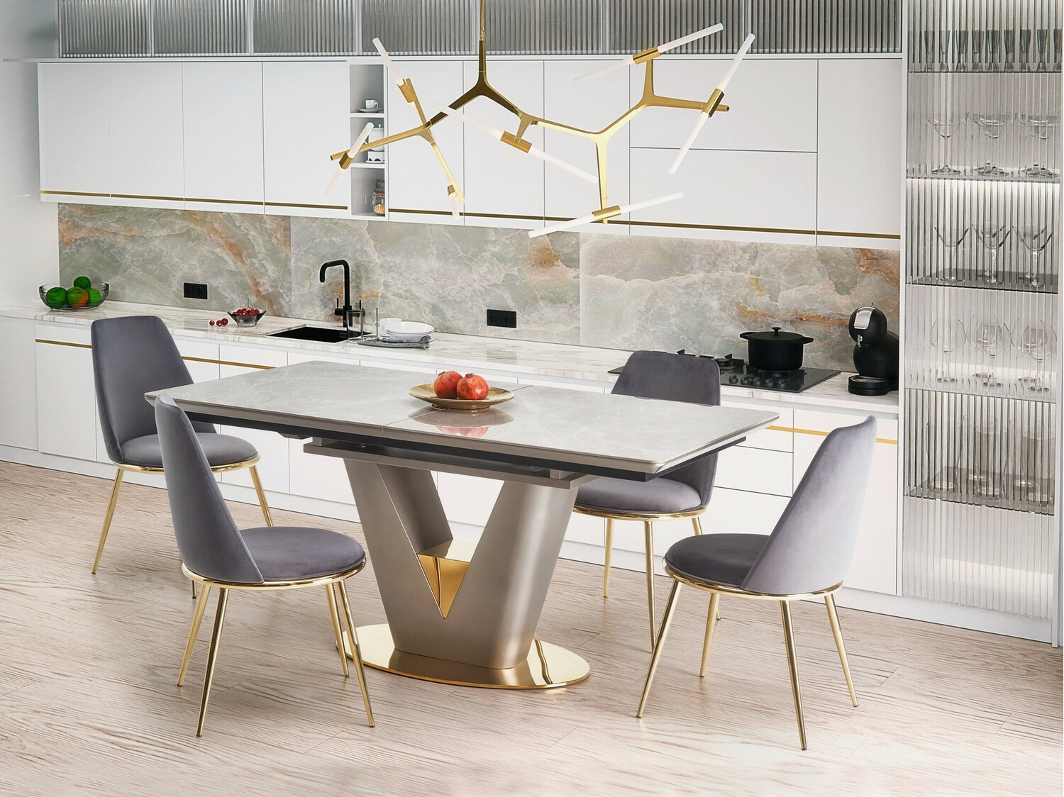 Scaun Houston 1327 (Gri + Auriu)