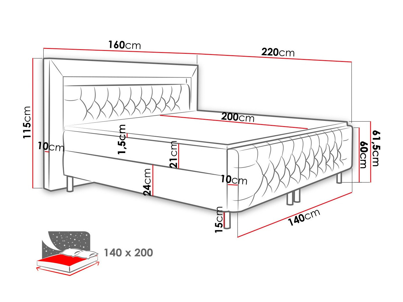 Pat boxspring Aura I