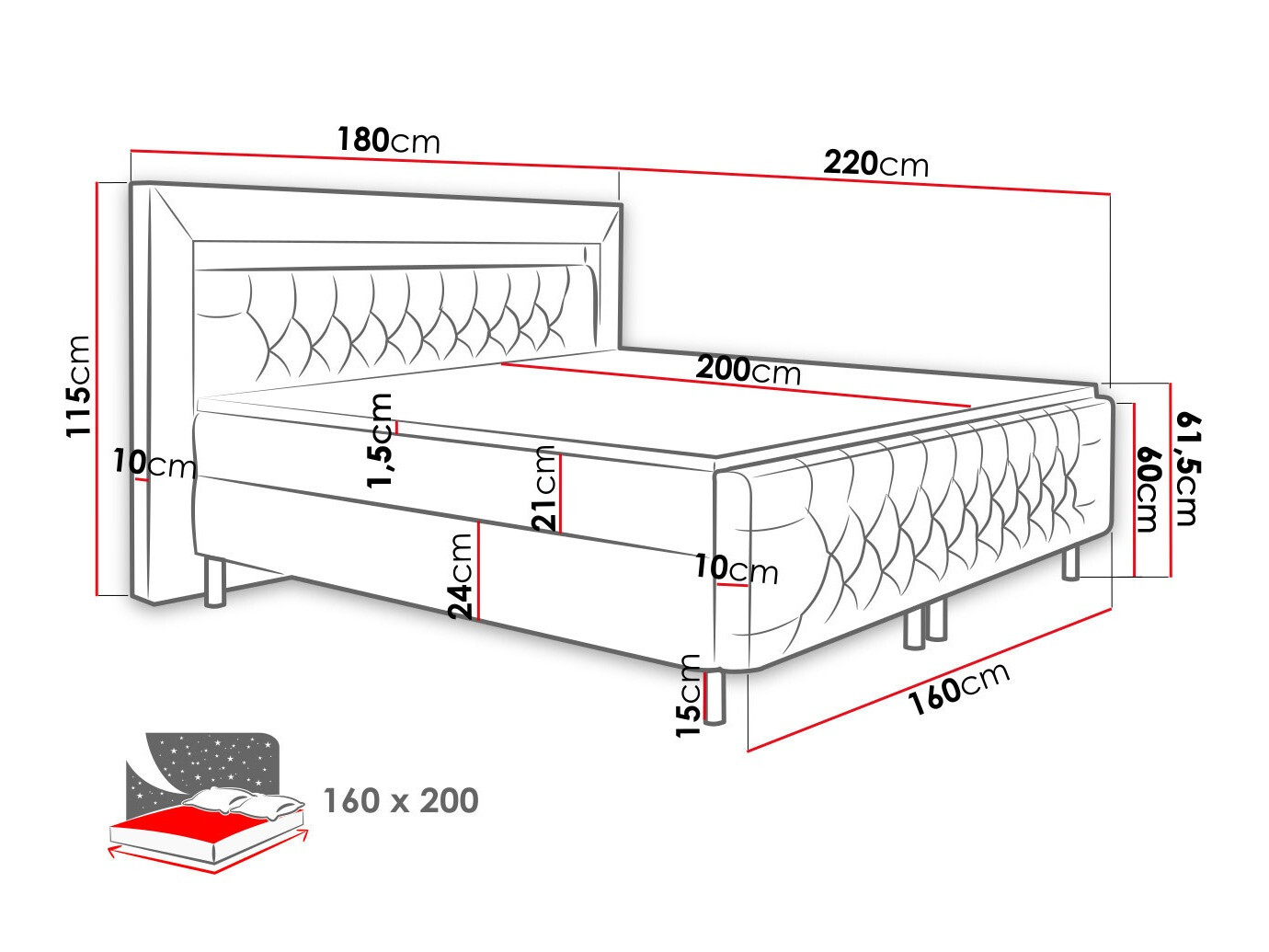 Pat boxspring Aura I