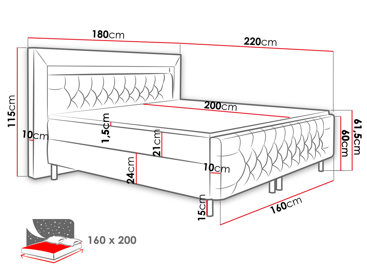 Pat boxspring Aura II