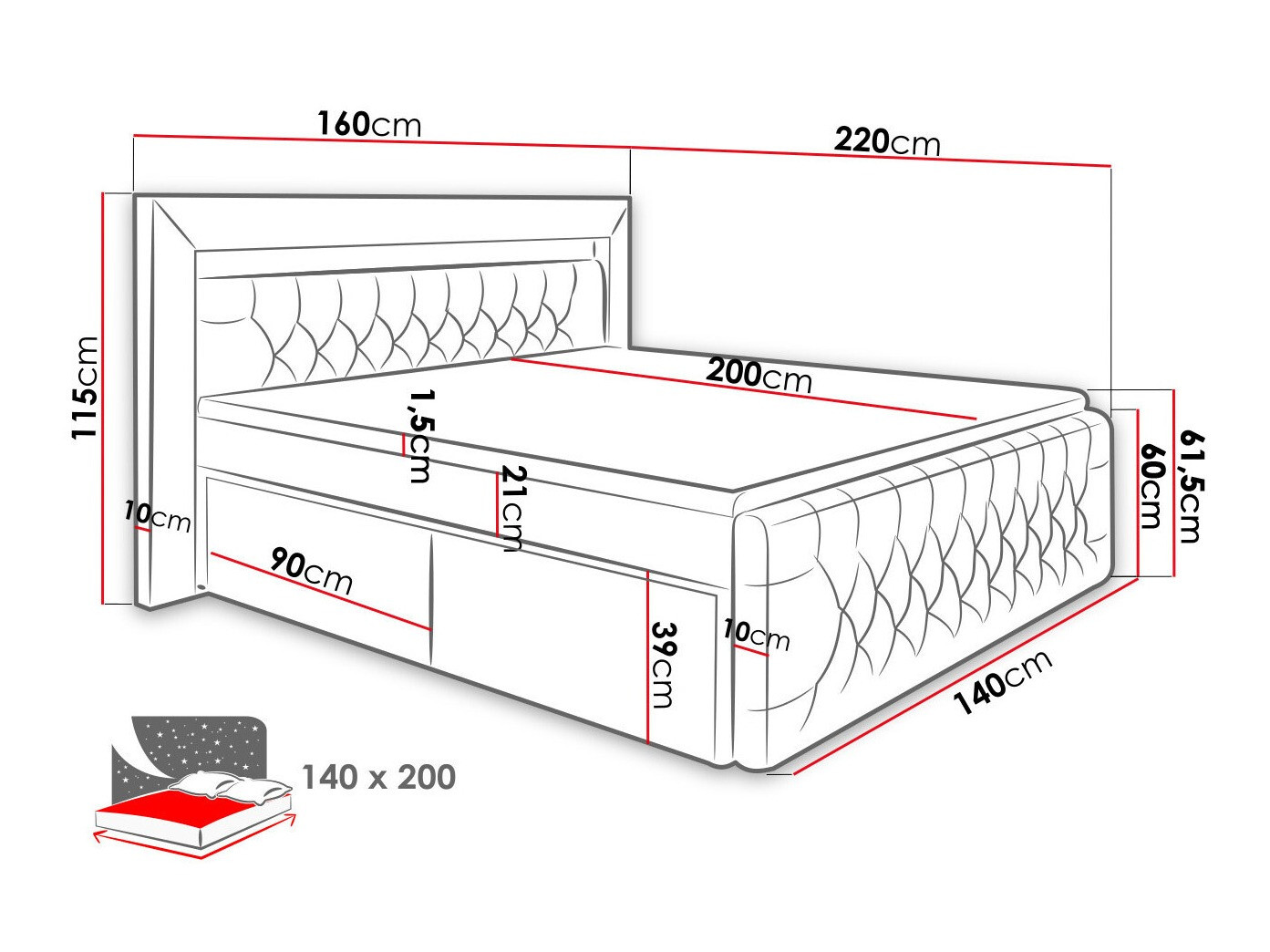 Pat boxspring Aura III