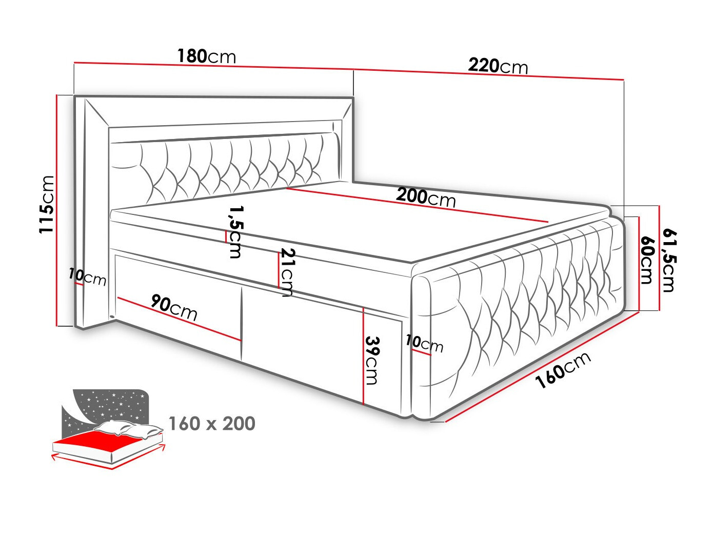 Pat boxspring Aura III