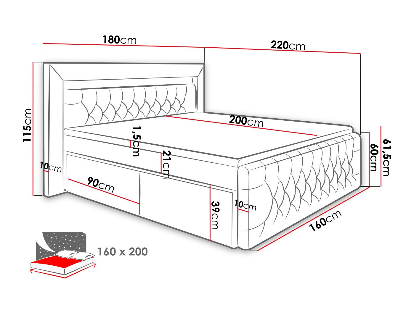 Pat boxspring Aura III