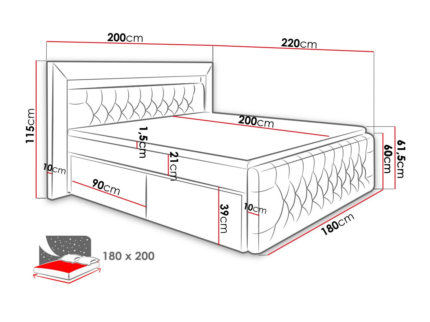Pat boxspring Aura III