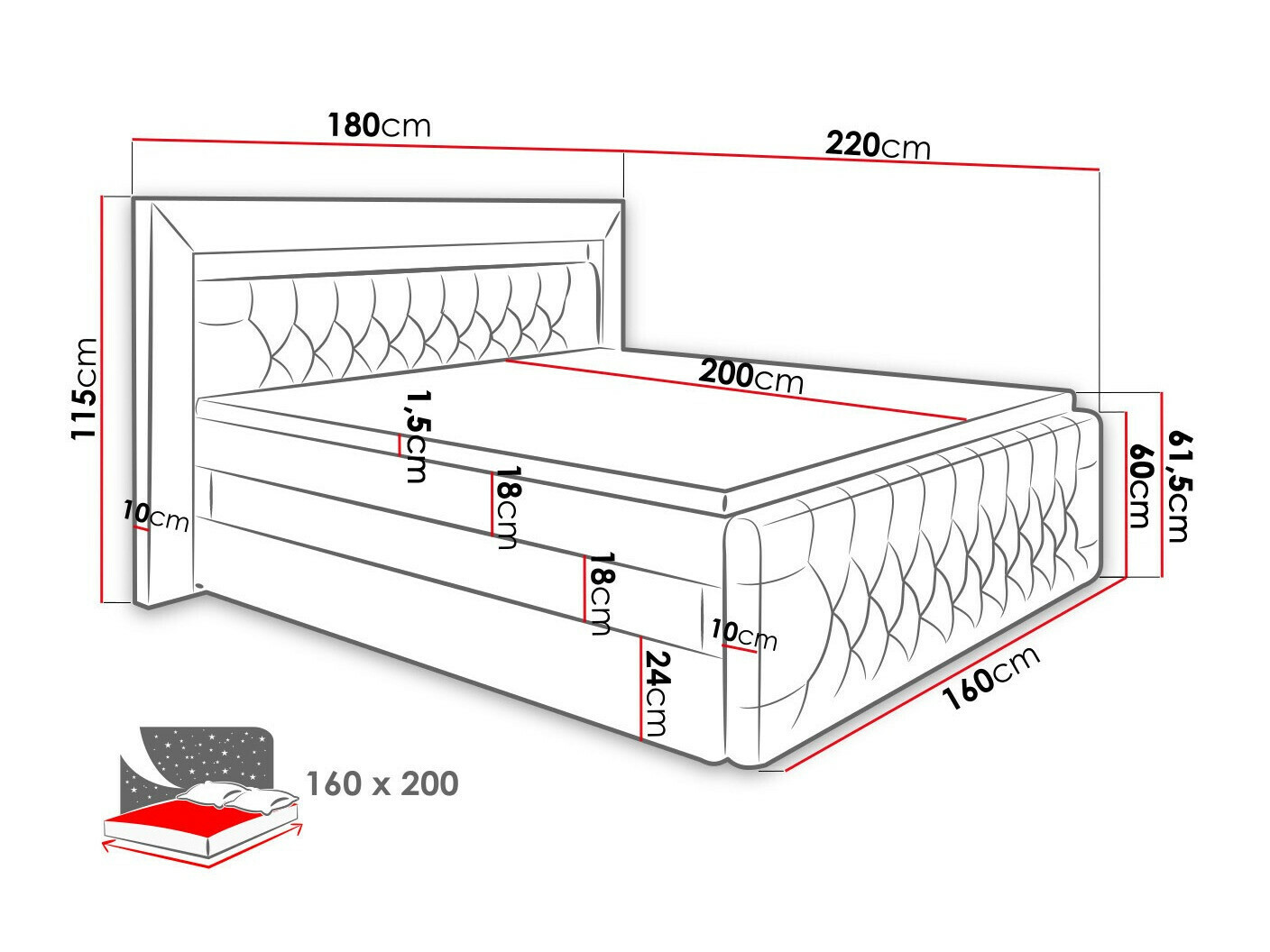 Pat boxspring Aura IV
