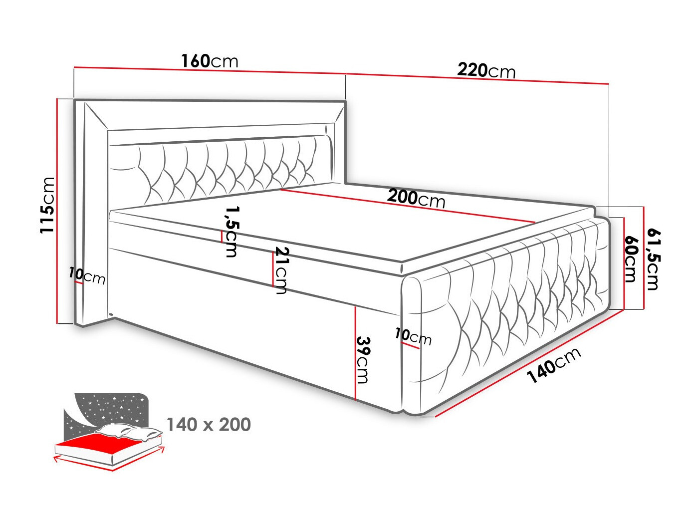 Pat boxspring Aura