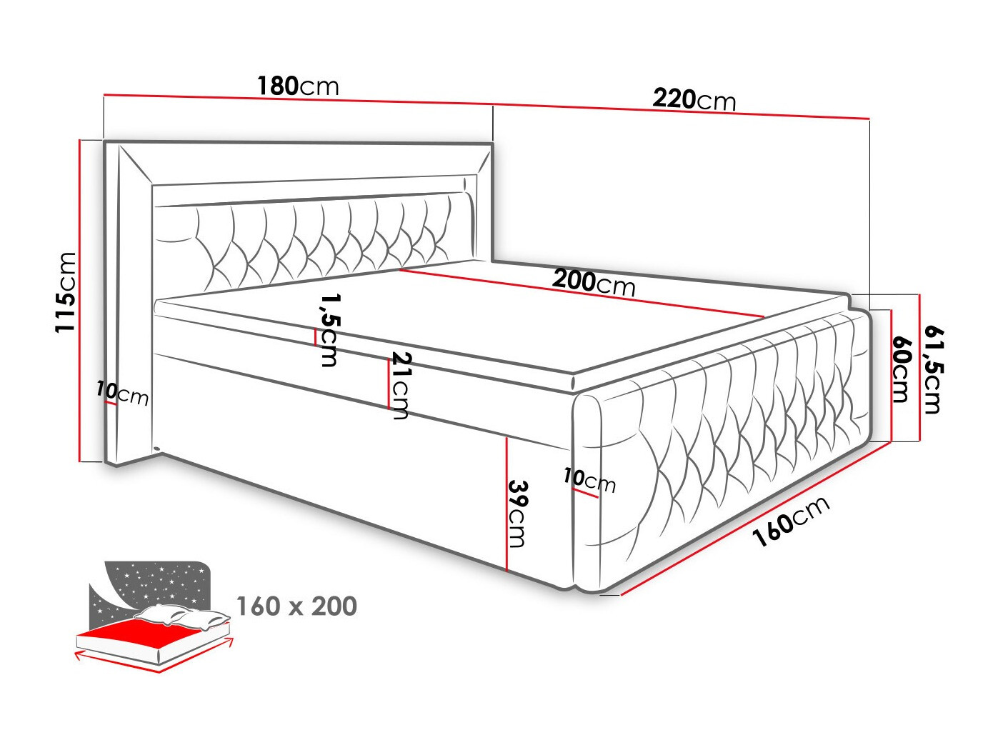 Pat boxspring Aura