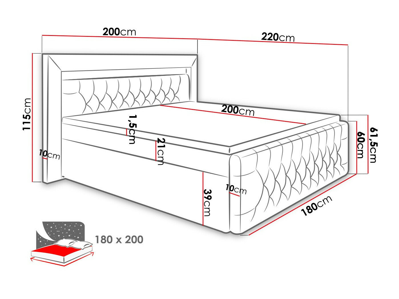 Pat boxspring Aura