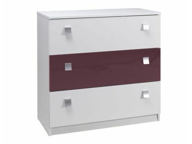 Comodă Murrieta 109 (Alb + Luciu Violet)