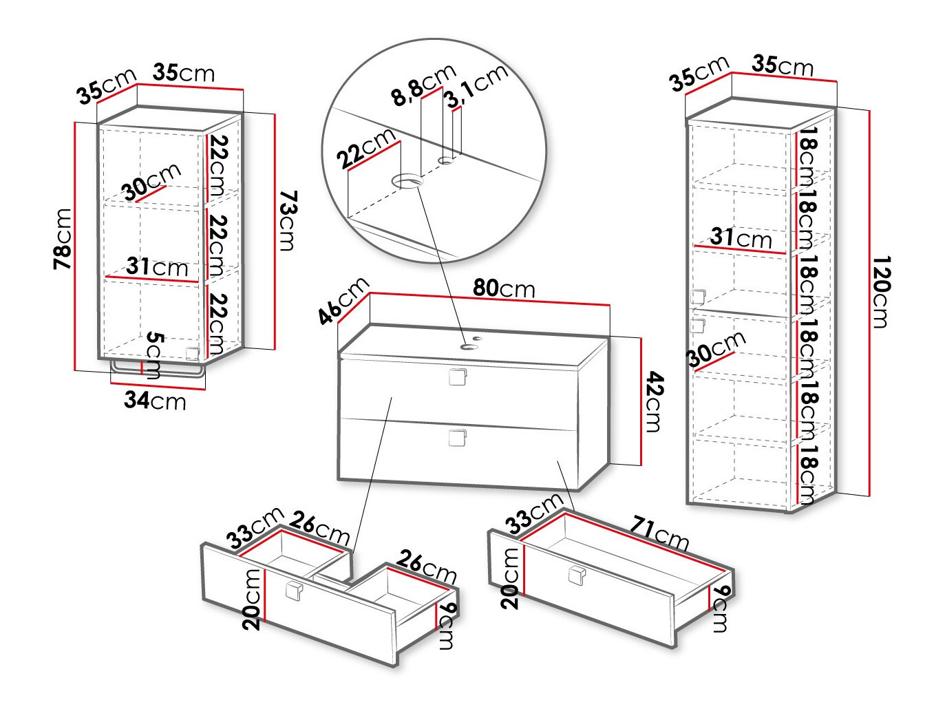 Set baie Panium II (Alb)