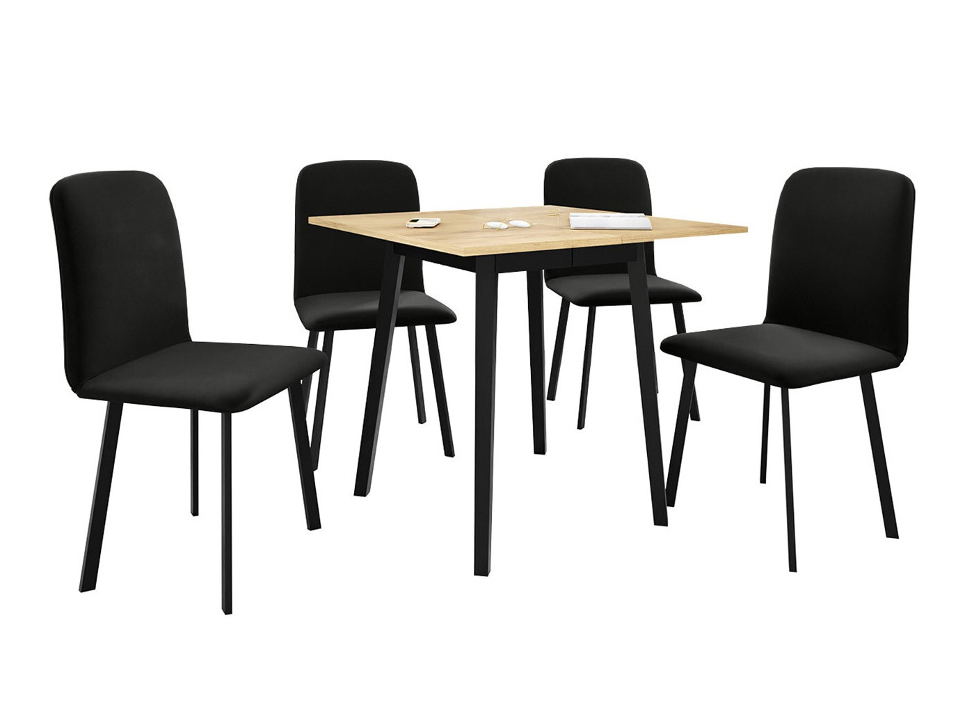 Set de mese Edmond 116 (Stejar artizan auriu + Negru)