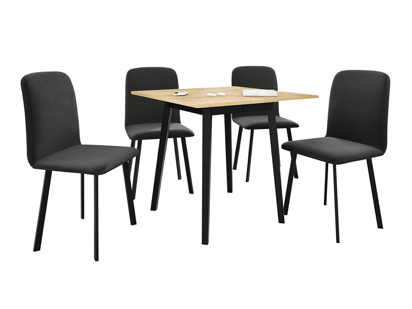 Set de mese Edmond 116 (Stejar Craft auriu + Negru)