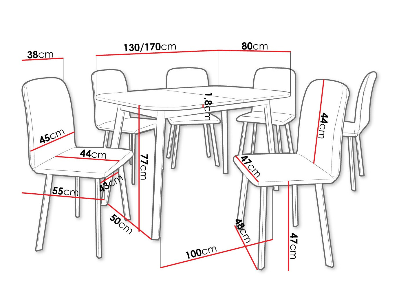 Set de dining Edmond 117 (Amor Velvet 4302)