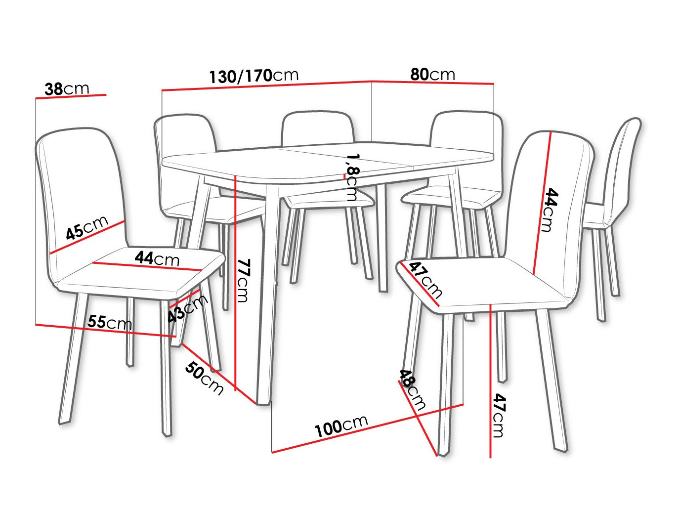 Set de dining Edmond 117 (Amor Velvet 4302)