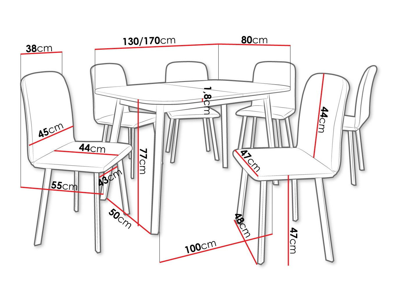 Set de dining Edmond 117 (Amor Velvet 4311)