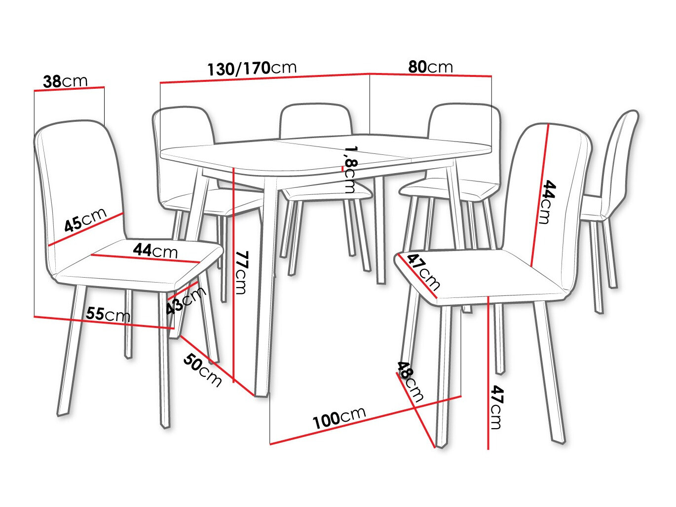 Set de dining Edmond 117 (Amor Velvet 4318)