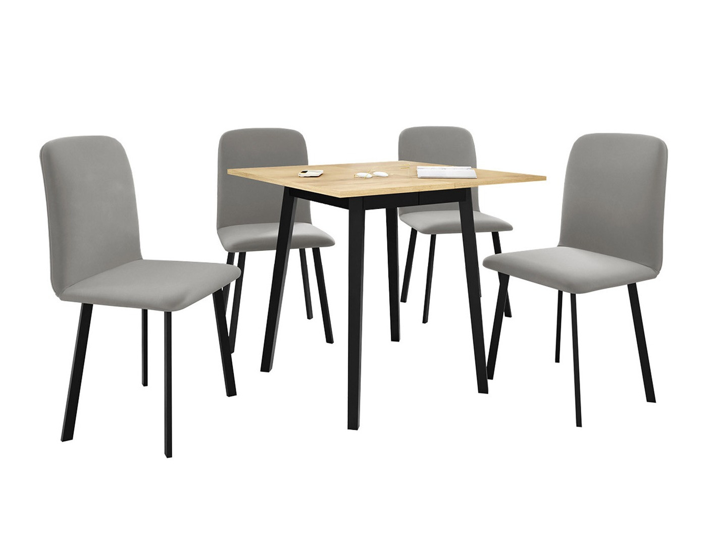 Set de mese Edmond 116 (Stejar Craft auriu + Negru)