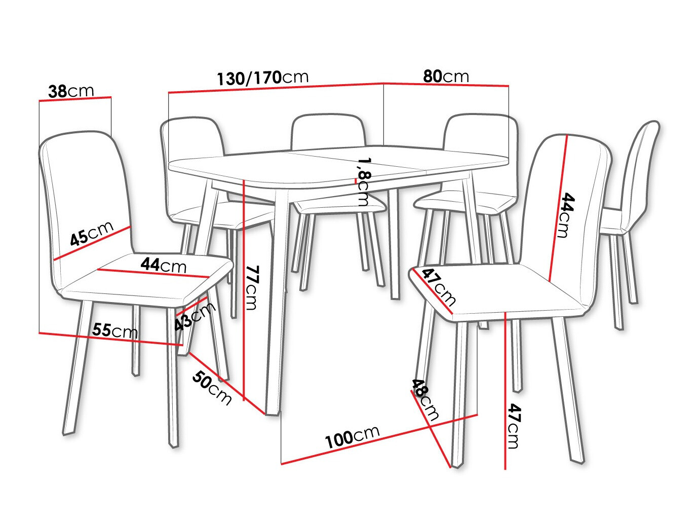 Set de mese Edmond 117 (Stejar Craft auriu + Negru)