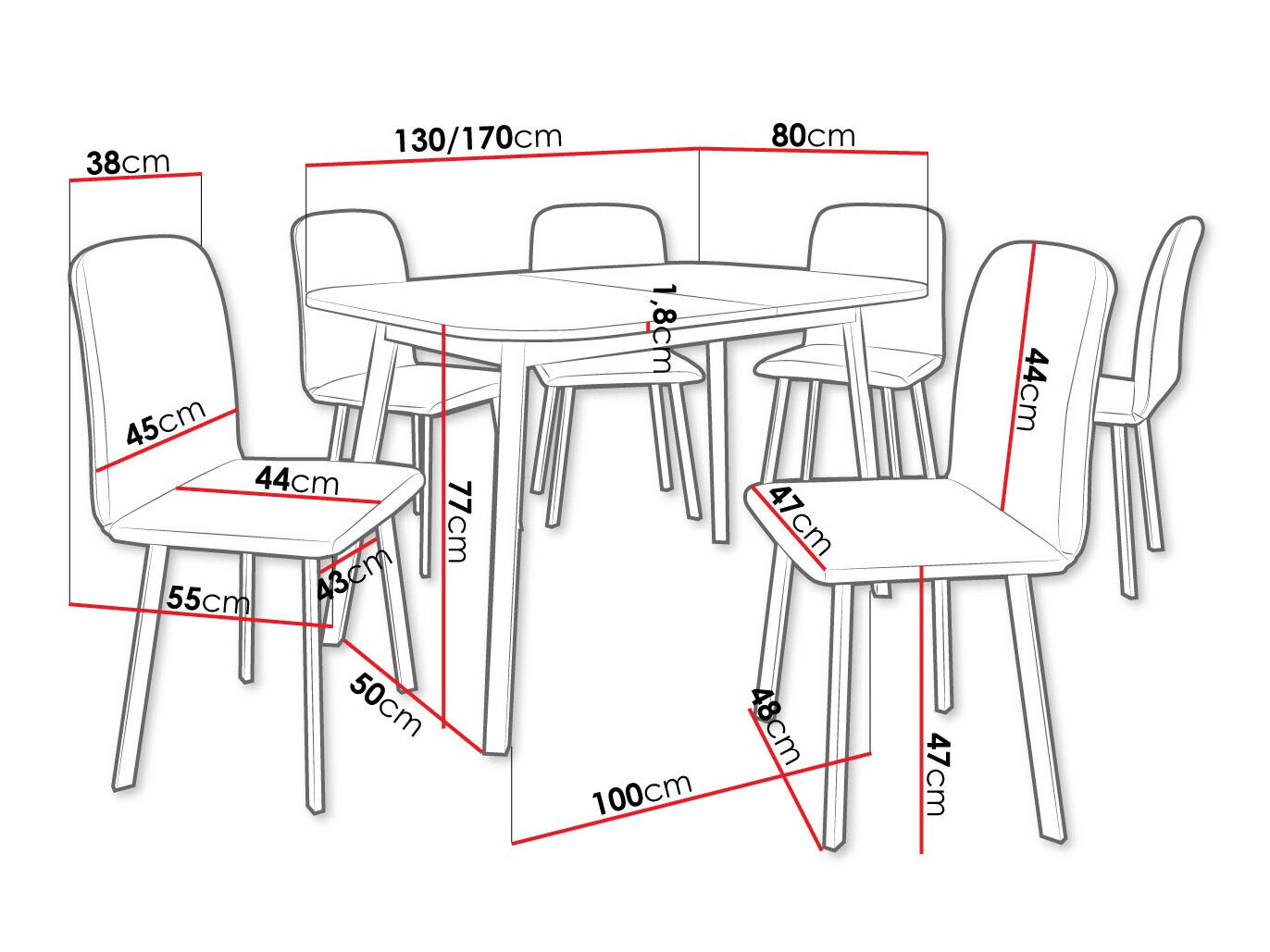 Set de mese Edmond 117 (Stejar Craft auriu + Negru)