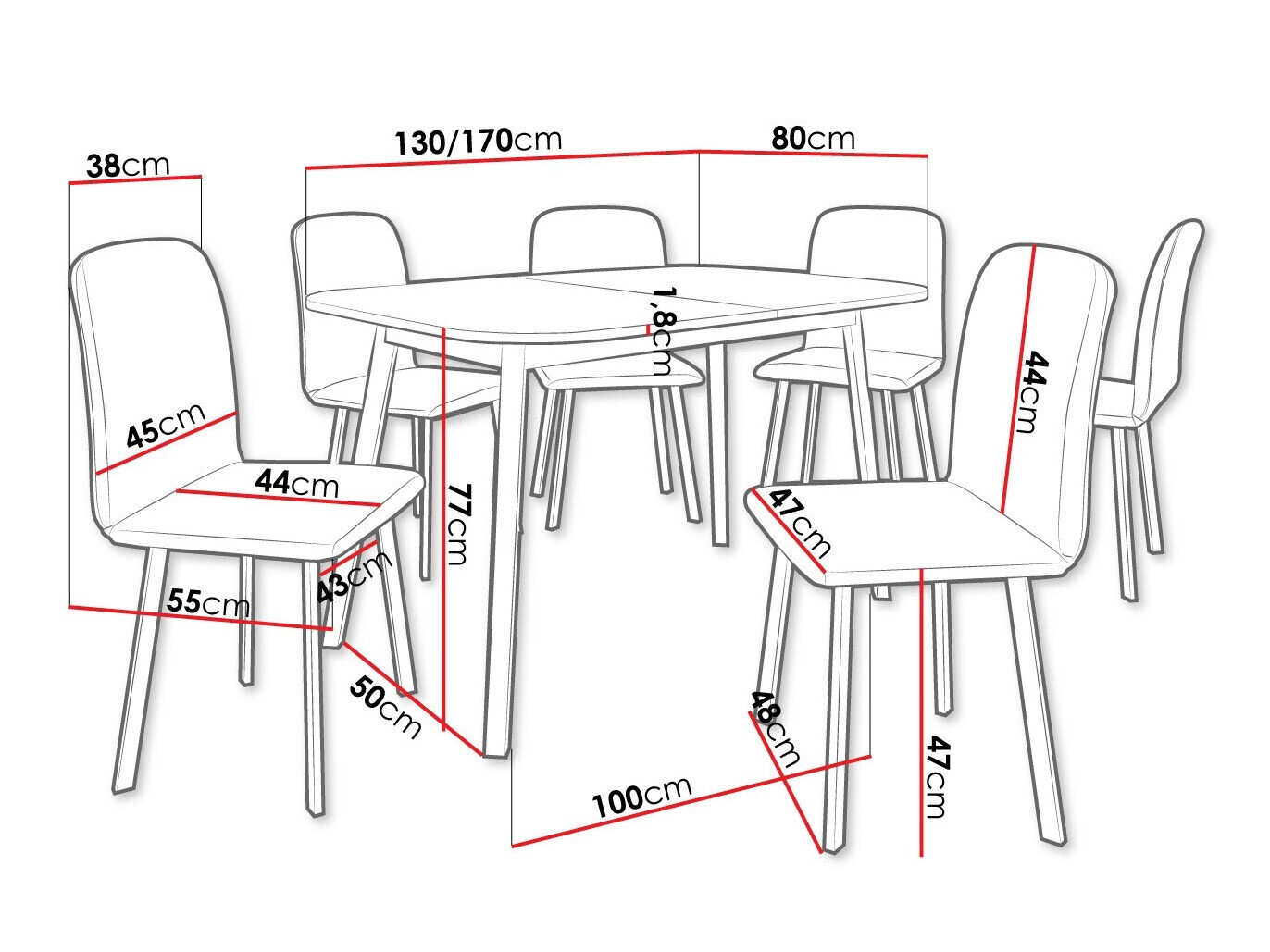 Set de dining Edmond 117 (Amor Velvet 4318)