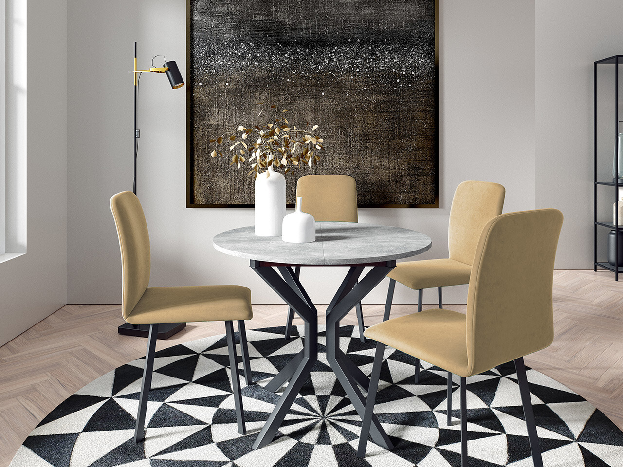 Set de dining Edmond 118 (Amor Velvet 4302)