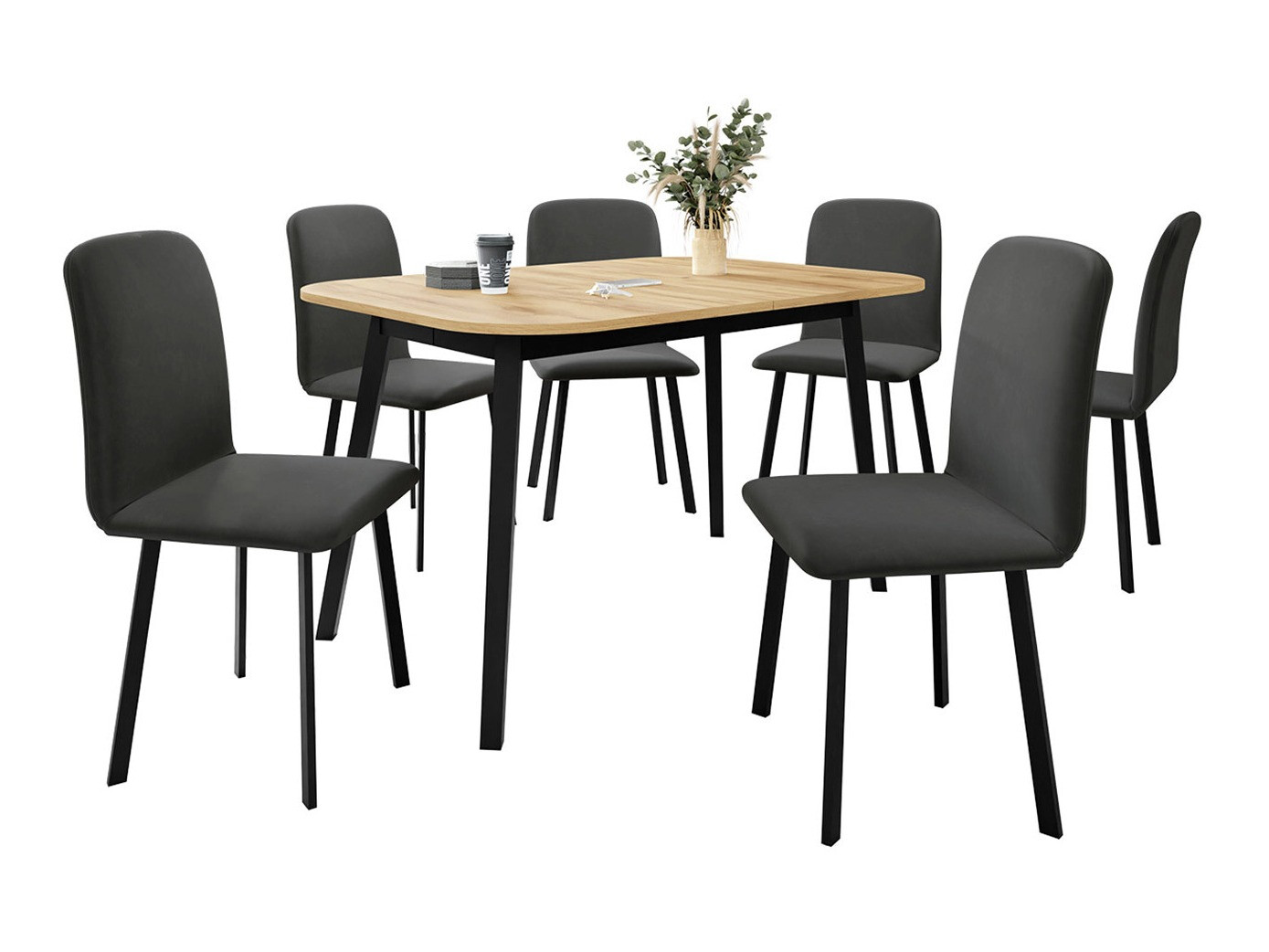 Set de mese Edmond 117 (Stejar Craft auriu + Negru)