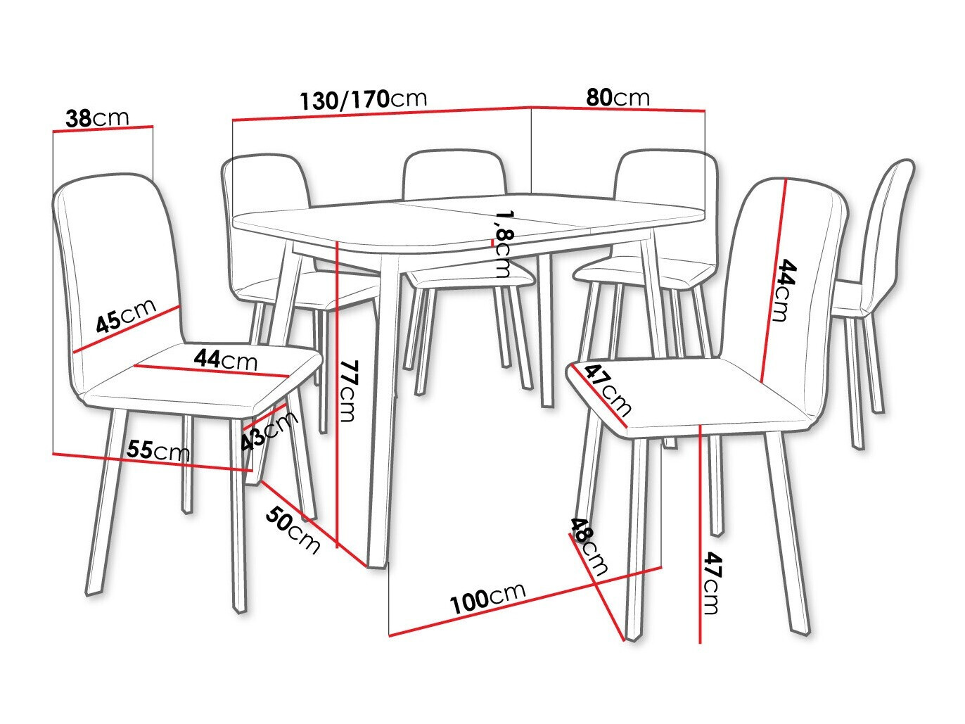 Set de mese Edmond 117 (Stejar Craft auriu + Negru)