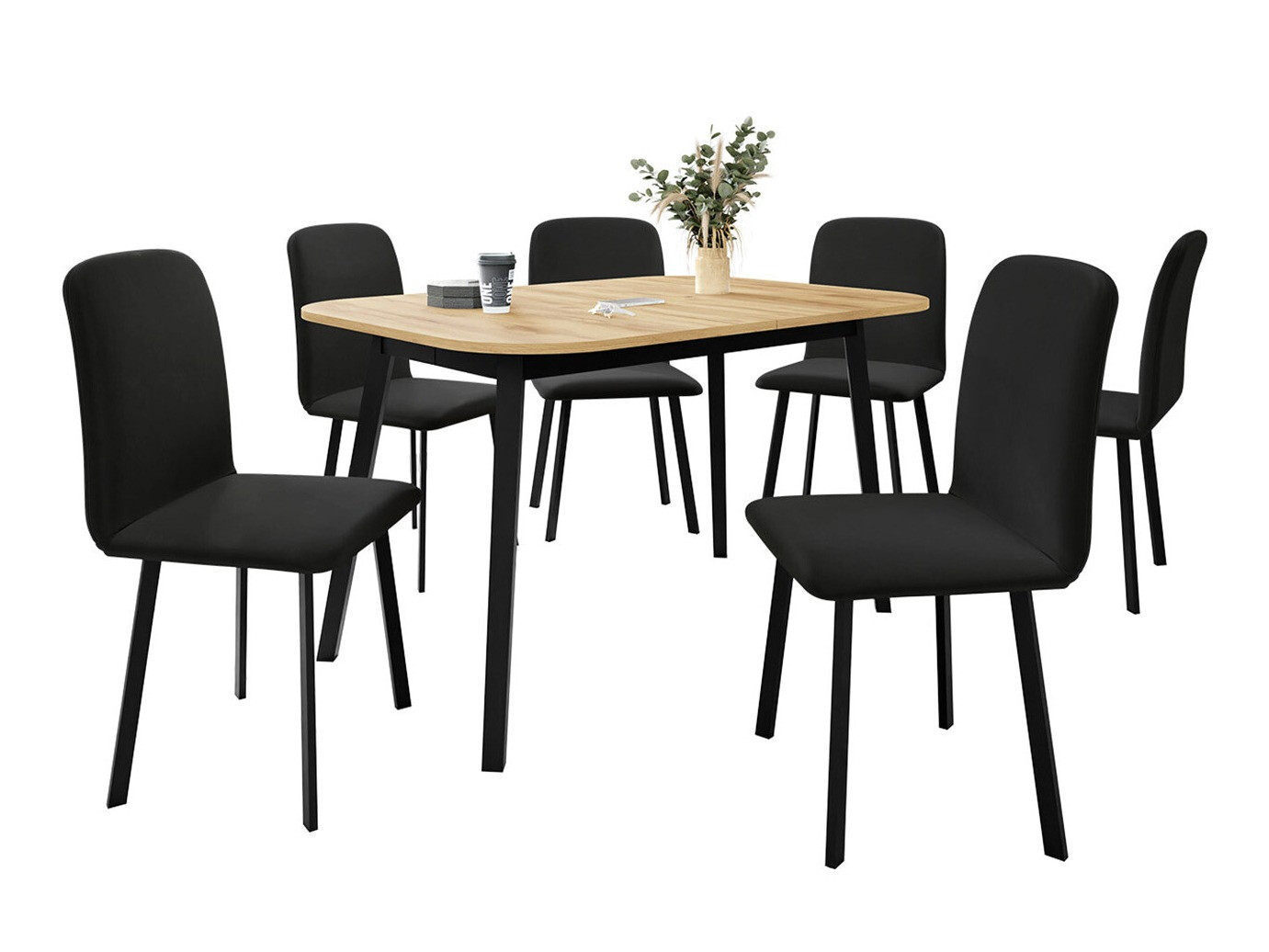 Set de mese Edmond 117 (Stejar Craft auriu + Negru)